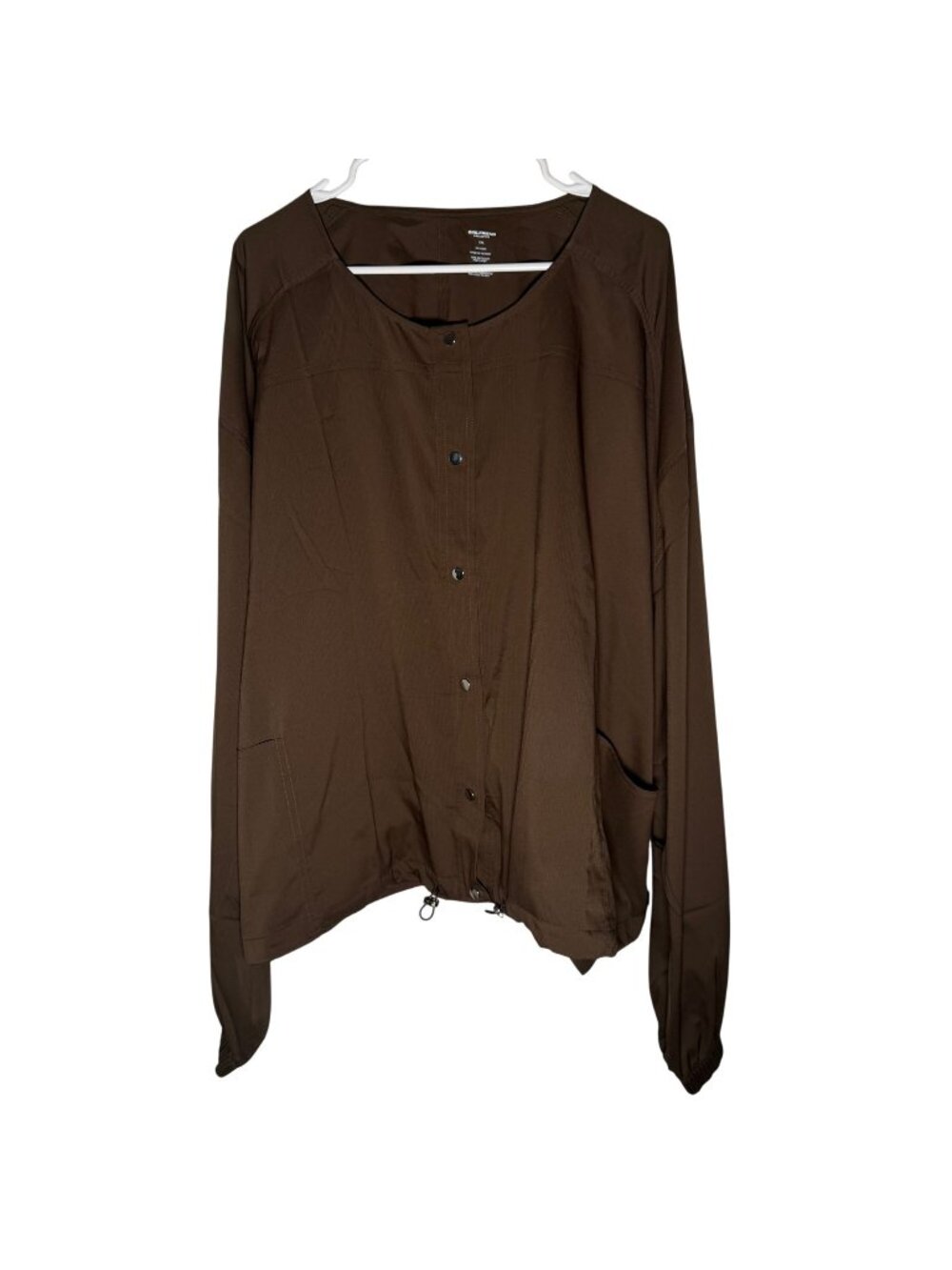 Girlfriend Collective Brown Button-Up Athletic Windbreaker Jacket Plus Size 5X